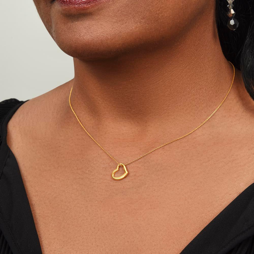 Elegant Heart Necklace for Wife - Minimalist Jewelry Gift, Anniversary or Birthday