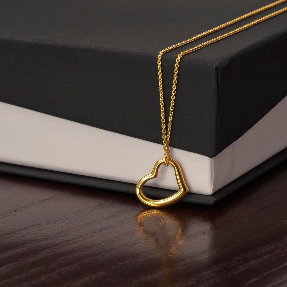 Elegant Heart Necklace for Wife - Minimalist Jewelry Gift, Anniversary or Birthday