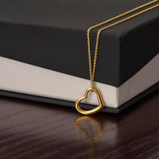 Elegant Heart Necklace for Wife - Minimalist Jewelry Gift, Anniversary or Birthday