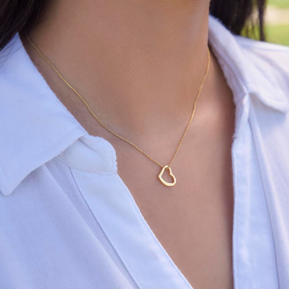 Elegant Heart Necklace for Wife - Minimalist Jewelry Gift, Anniversary or Birthday