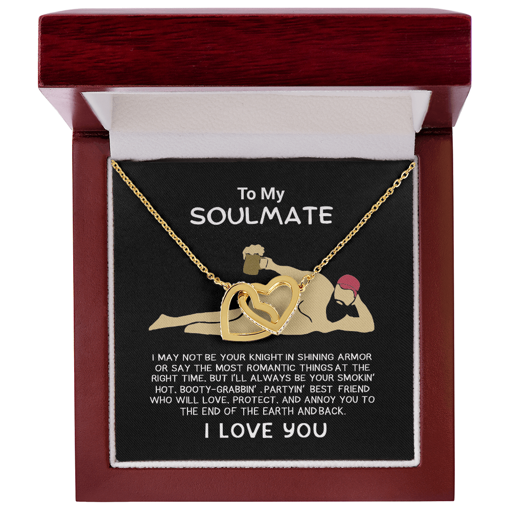 Funny Gift for Your Soulmate-Interlocking Heart Necklace-To My Smokin' Hot Soulmate Gift