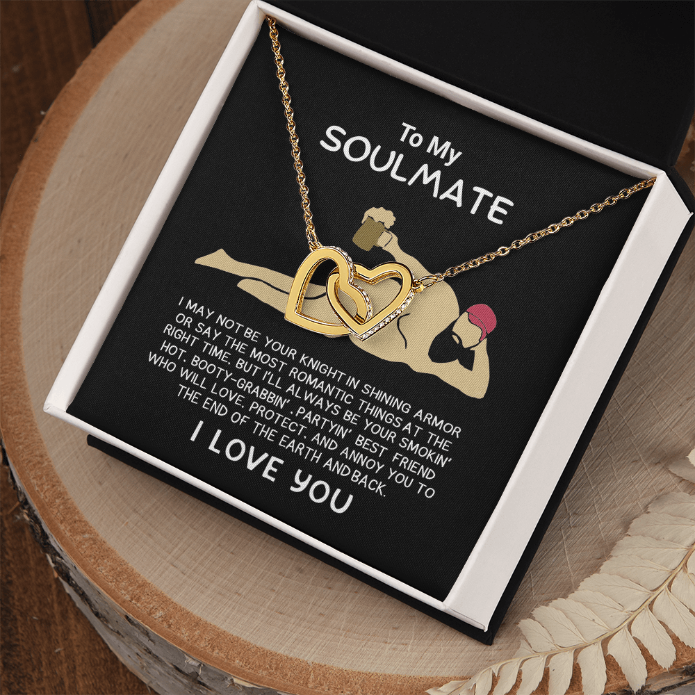 Funny Gift for Your Soulmate-Interlocking Heart Necklace-To My Smokin' Hot Soulmate Gift