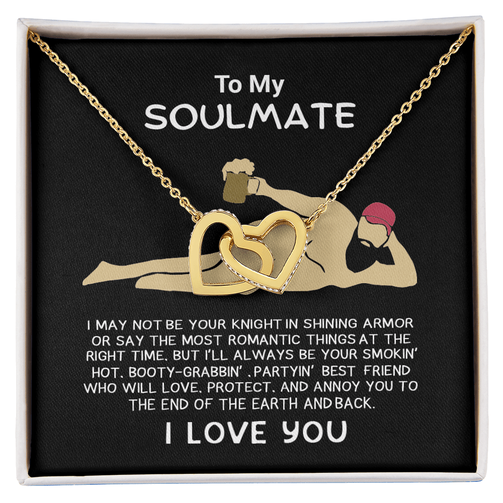 Funny Gift for Your Soulmate-Interlocking Heart Necklace-To My Smokin' Hot Soulmate Gift