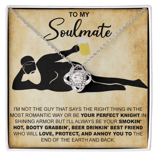 Funny Gift for Your Soulmate-Love Knot Necklace-To My Smokin' Hot Soulmate