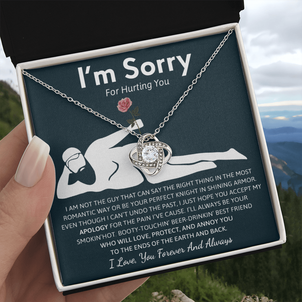 Humorous "I'm Sorry" Gift for Wife/Girlfriend - Love Knot Neacklace