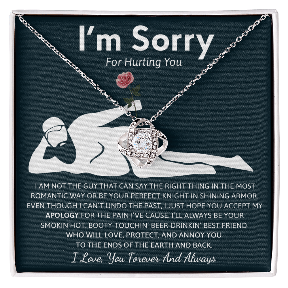 Humorous "I'm Sorry" Gift for Wife/Girlfriend - Love Knot Neacklace