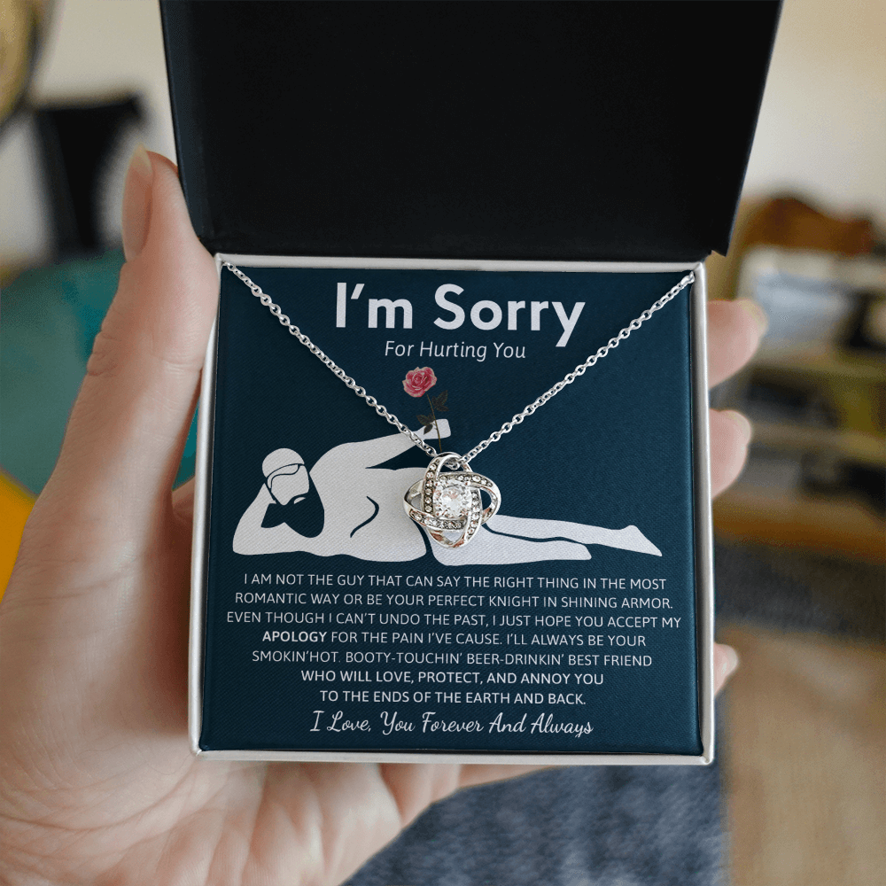 Humorous "I'm Sorry" Gift for Wife/Girlfriend - Love Knot Neacklace