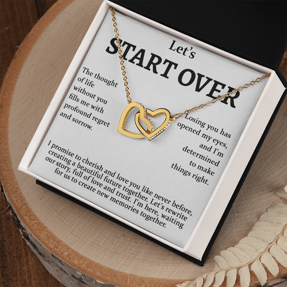 Meaningful Apology Gift for Wife or Girlfriend-Interlocking Hearts Necklace-Gift to Win Her Back