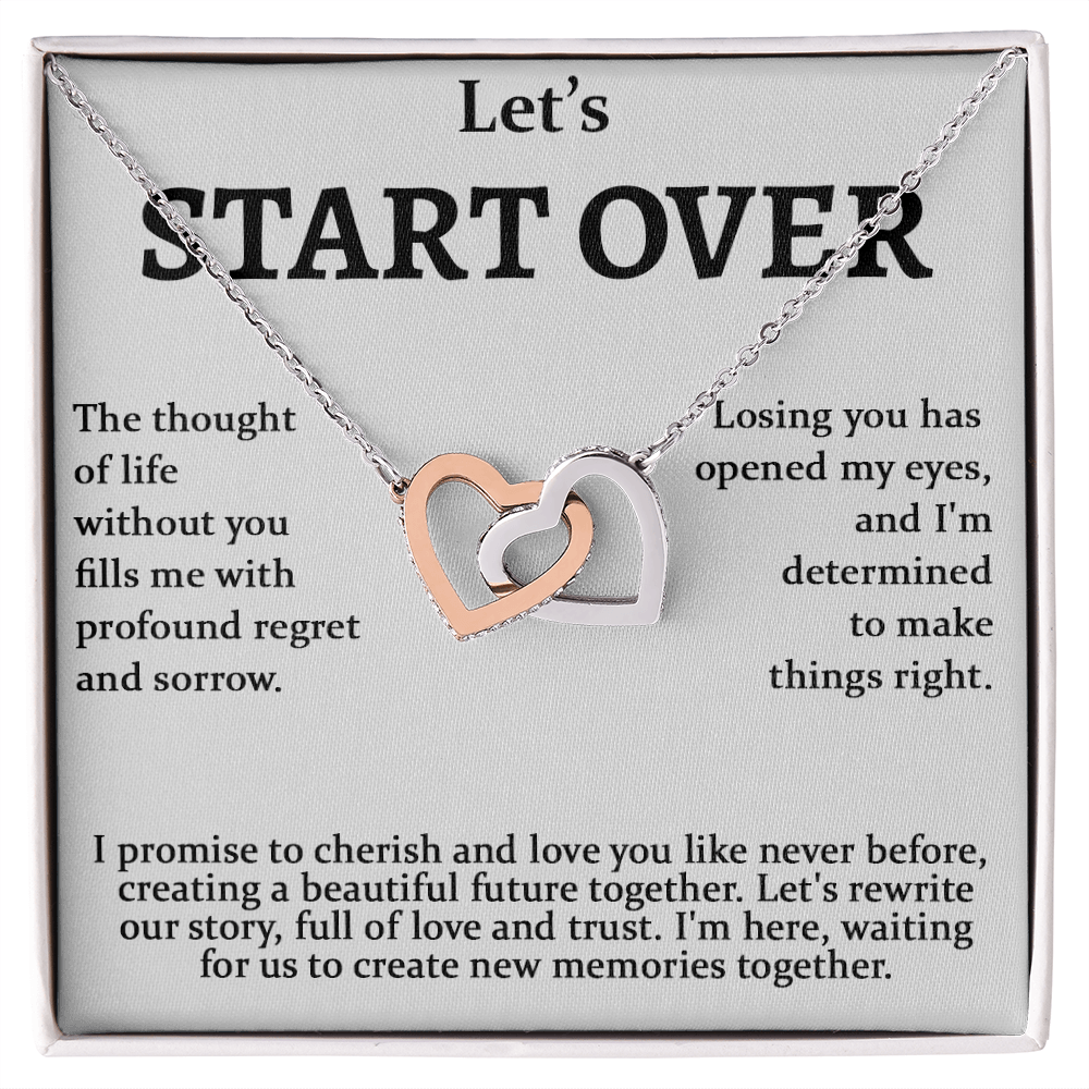 Meaningful Apology Gift for Wife or Girlfriend-Interlocking Hearts Necklace-Gift to Win Her Back