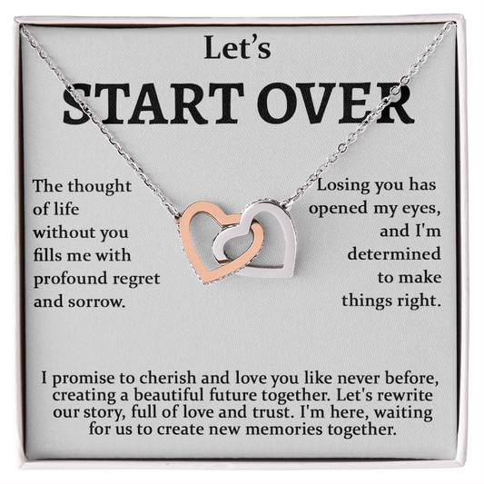Meaningful Apology Gift for Wife or Girlfriend-Interlocking Hearts Necklace-Gift to Win Her Back