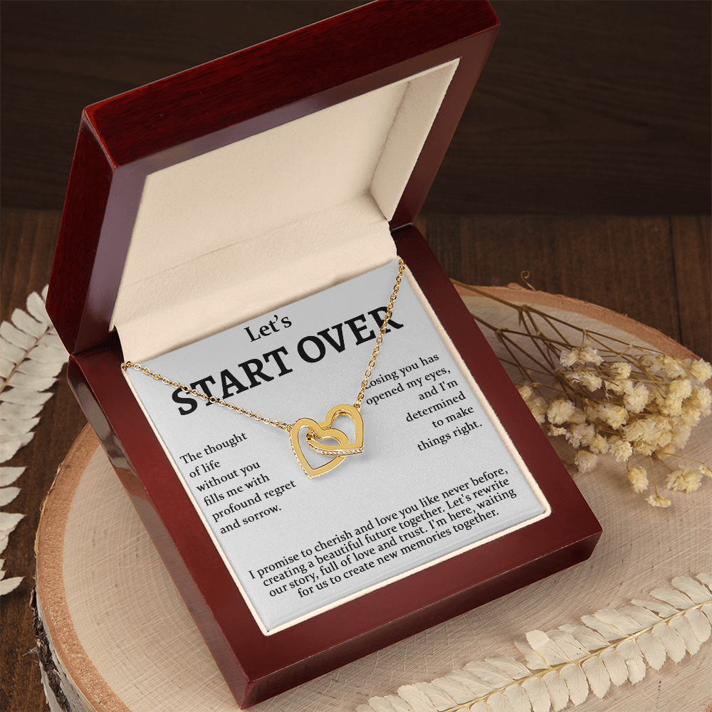 Meaningful Apology Gift for Wife or Girlfriend-Interlocking Hearts Necklace-Gift to Win Her Back