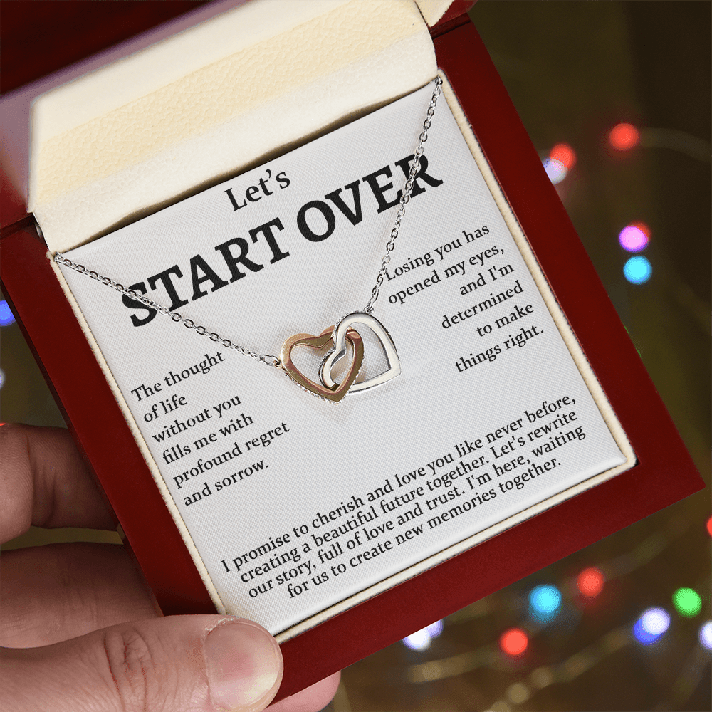 Meaningful Apology Gift for Wife or Girlfriend-Interlocking Hearts Necklace-Gift to Win Her Back