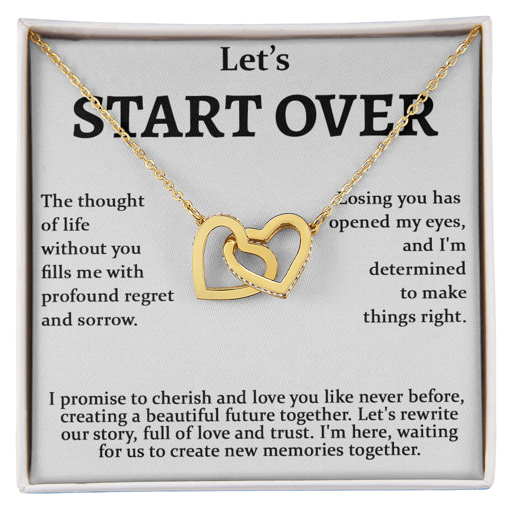 Meaningful Apology Gift for Wife or Girlfriend-Interlocking Hearts Necklace-Gift to Win Her Back