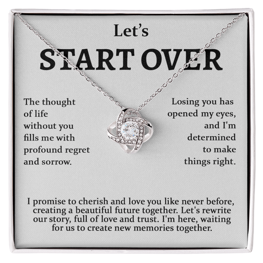 Meaningful Apology Gift for Wife or Girlfriend-Love Knot Necklace- Gift to Win Her Back
