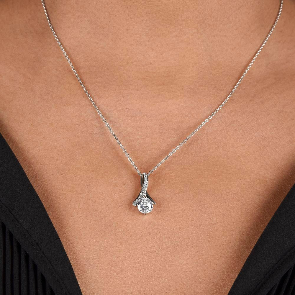 Mom Gift for Mother's Day, Birthday from Son - Alluring Beauty Necklace with Heartfelt Message