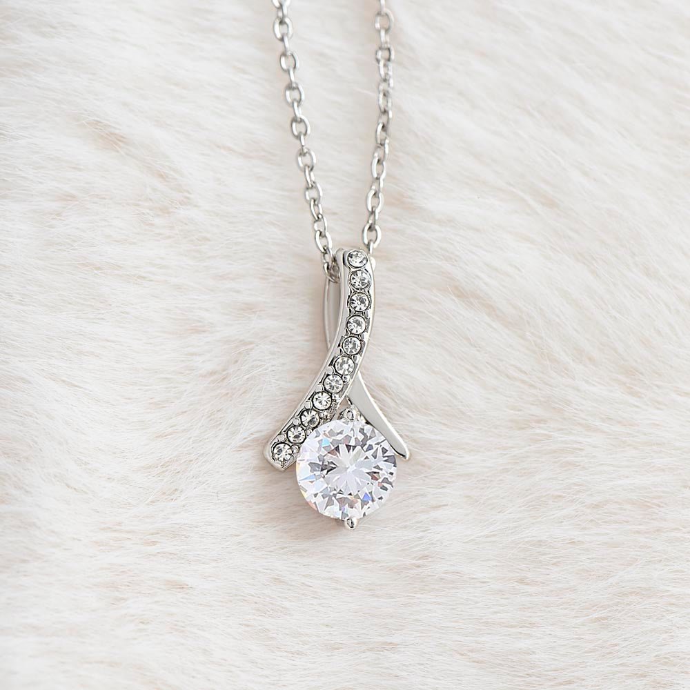 Mom Gift for Mother's Day, Birthday from Son - Alluring Beauty Necklace with Heartfelt Message