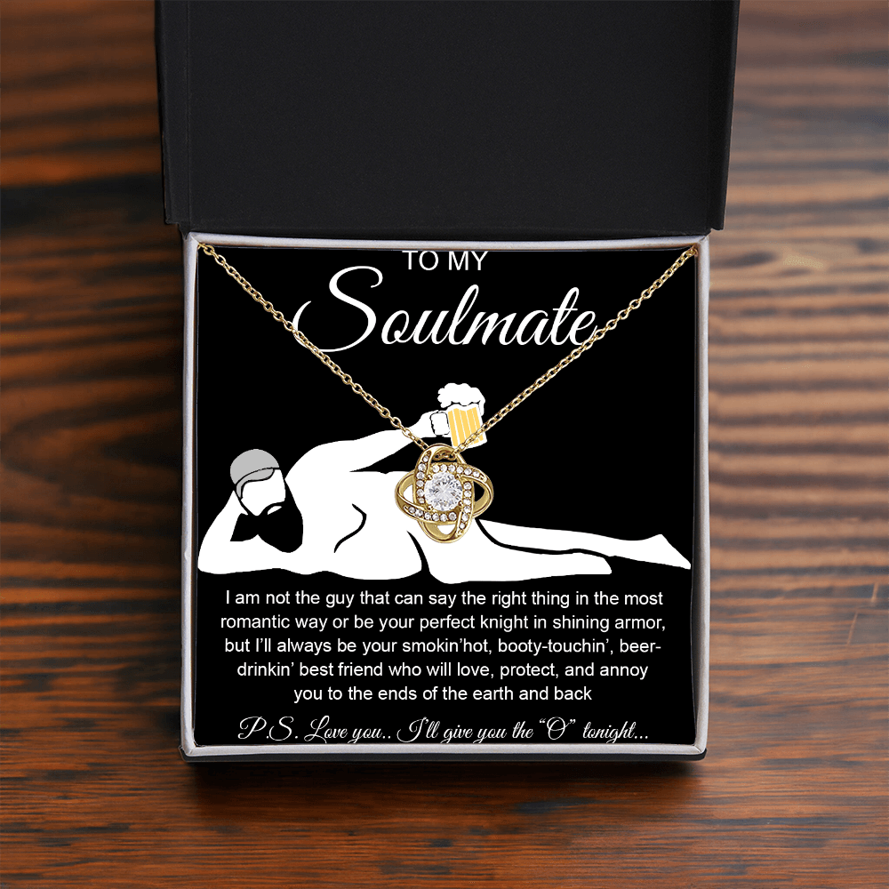 Naughty Gift for Soulmate- Love knot neacklace-"Smokin' Hot Best Friend" Gift for Her