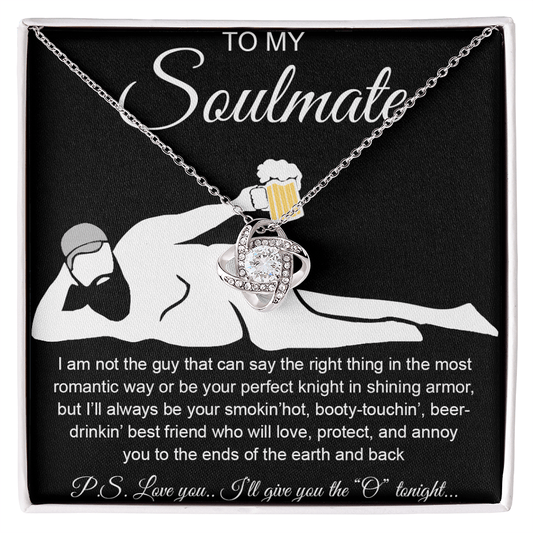 Naughty Gift for Soulmate- Love knot neacklace-"Smokin' Hot Best Friend" Gift for Her