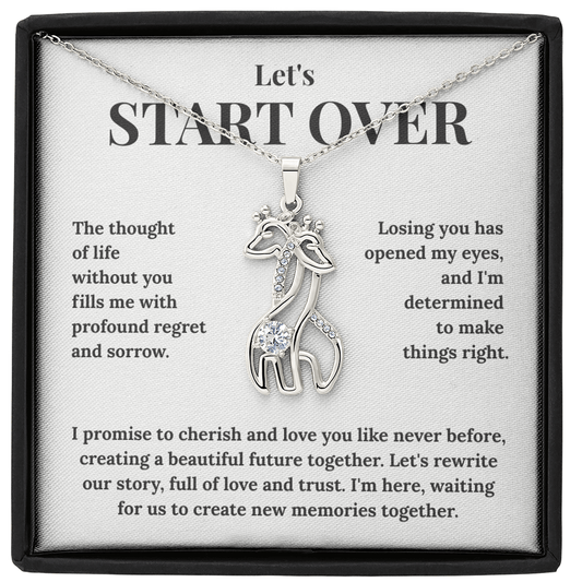 "Rewrite Our Story" Giraffe Necklace - Romantic Reconciliation Gift to Win Her Back