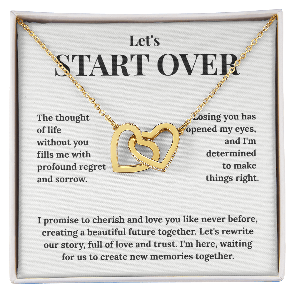"Rewrite Our Story" Interlocking Hearts Necklace - Romantic Gift to Win Back Your Wife or Girlfriend