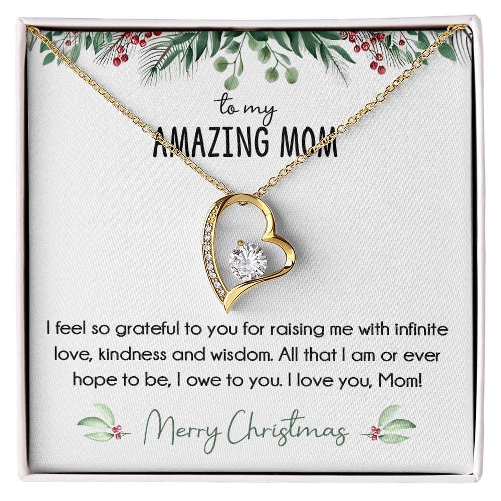 To My Amazing Mom Christmas Gift-Forever Love  neacklace-"All That I Am, I Owe To You" Mom Gift
