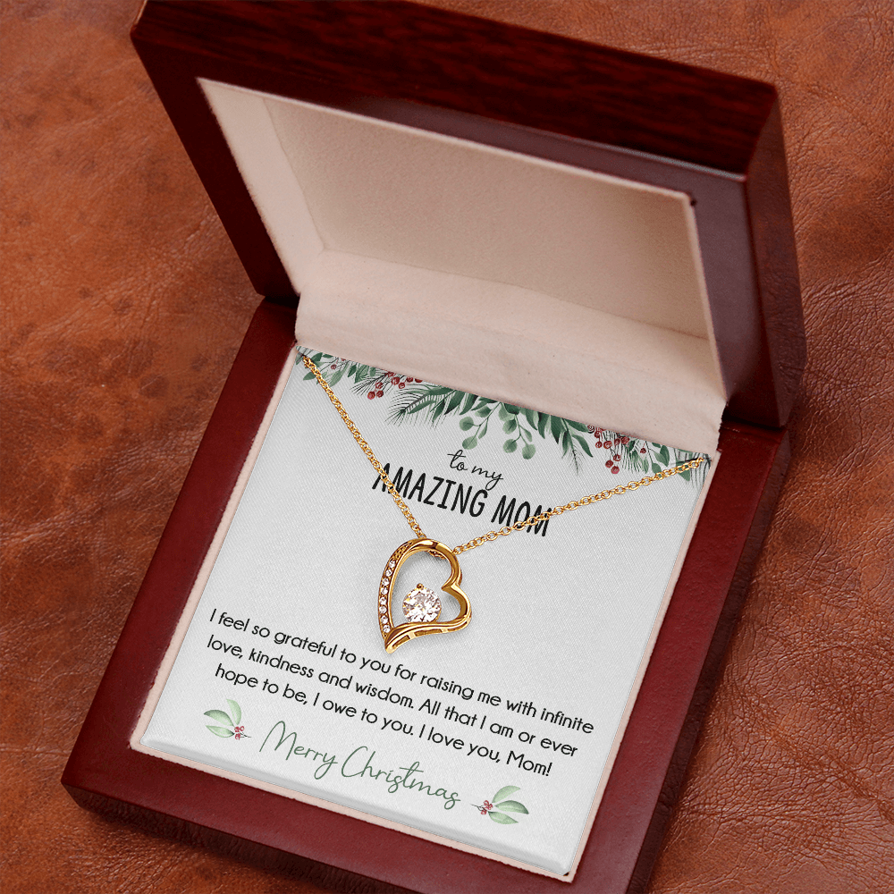 To My Amazing Mom Christmas Gift-Forever Love  neacklace-"All That I Am, I Owe To You" Mom Gift