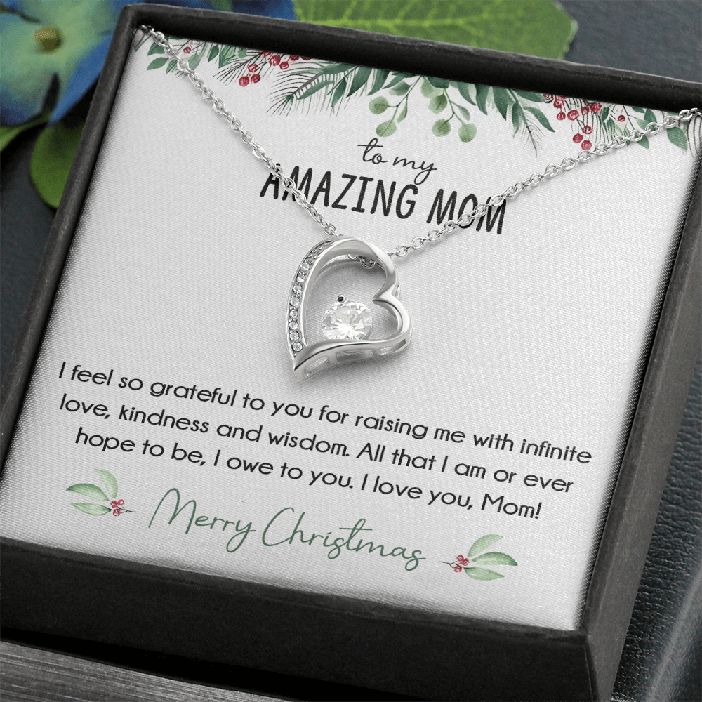 To My Amazing Mom Christmas Gift-Forever Love  neacklace-"All That I Am, I Owe To You" Mom Gift