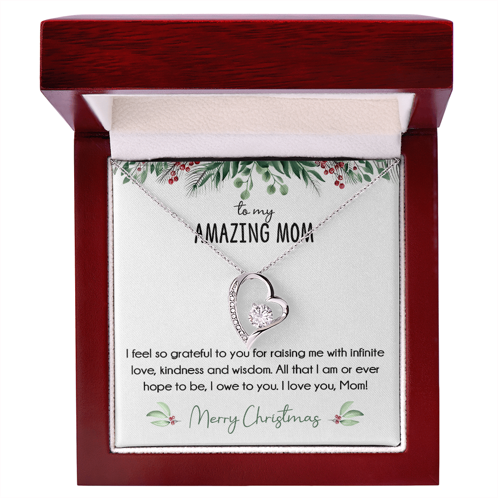 To My Amazing Mom Christmas Gift-Forever Love  neacklace-"All That I Am, I Owe To You" Mom Gift