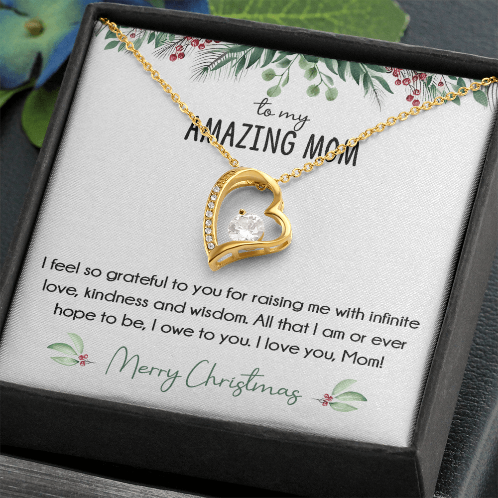 To My Amazing Mom Christmas Gift-Forever Love  neacklace-"All That I Am, I Owe To You" Mom Gift