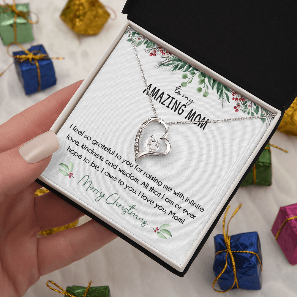 To My Amazing Mom Christmas Gift-Forever Love  neacklace-"All That I Am, I Owe To You" Mom Gift