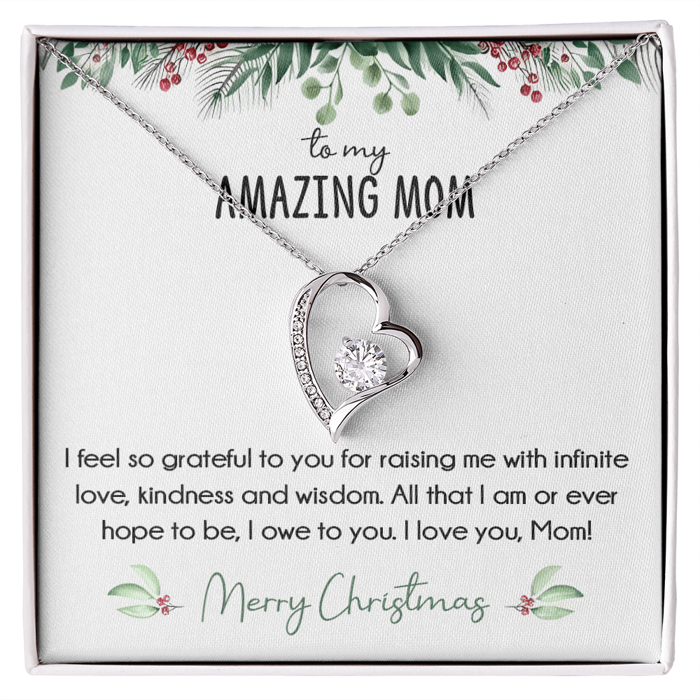 To My Amazing Mom Christmas Gift-Forever Love  neacklace-"All That I Am, I Owe To You" Mom Gift
