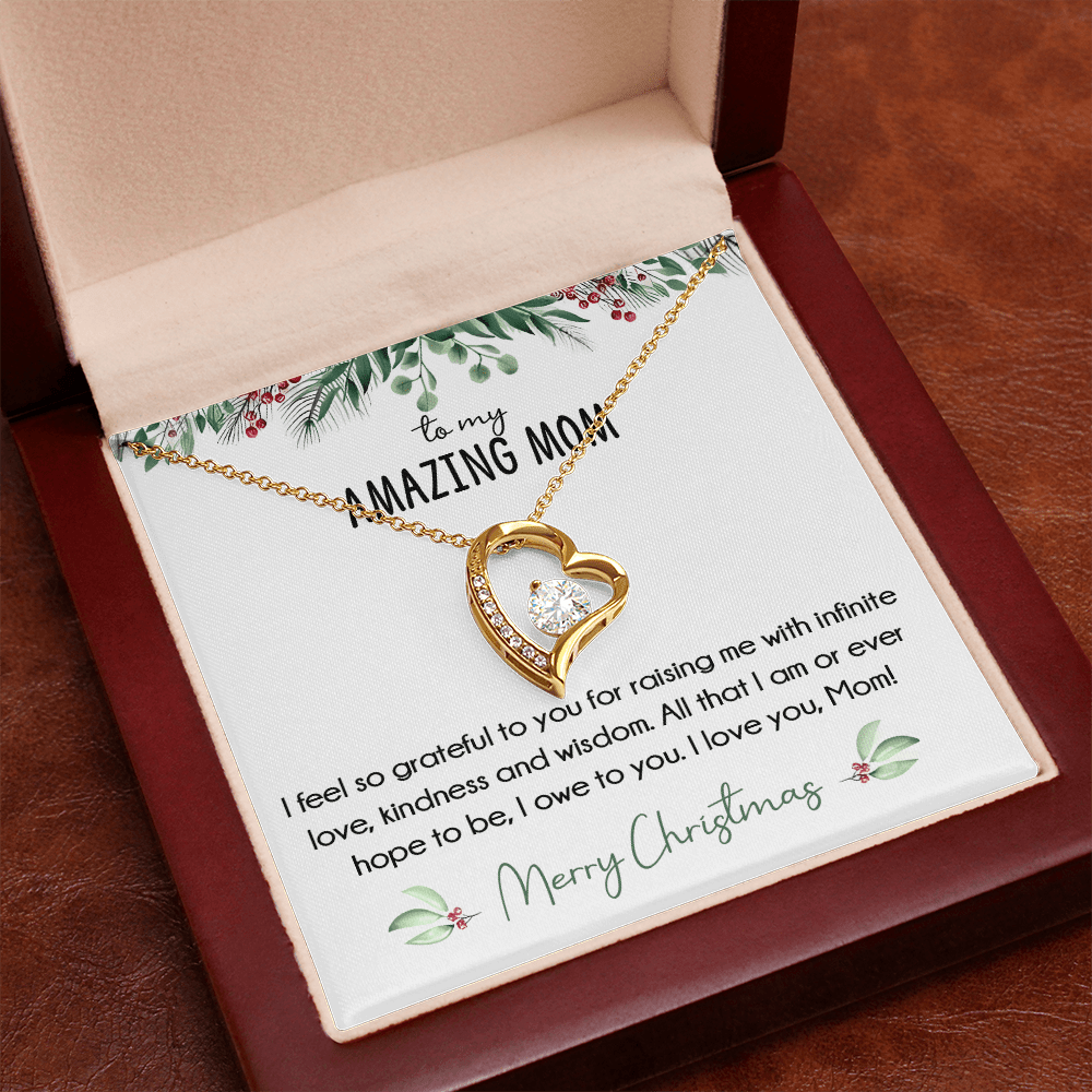 To My Amazing Mom Christmas Gift-Forever Love  neacklace-"All That I Am, I Owe To You" Mom Gift