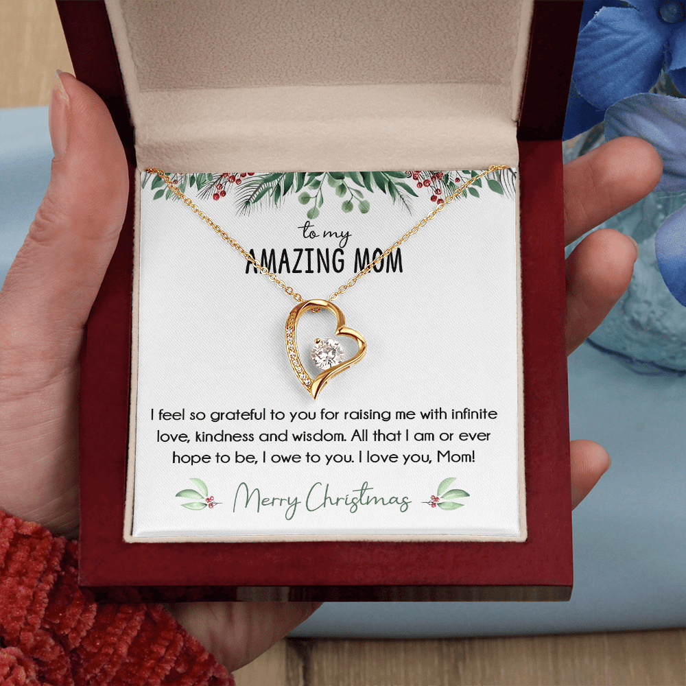 To My Amazing Mom Christmas Gift-Forever Love  neacklace-"All That I Am, I Owe To You" Mom Gift