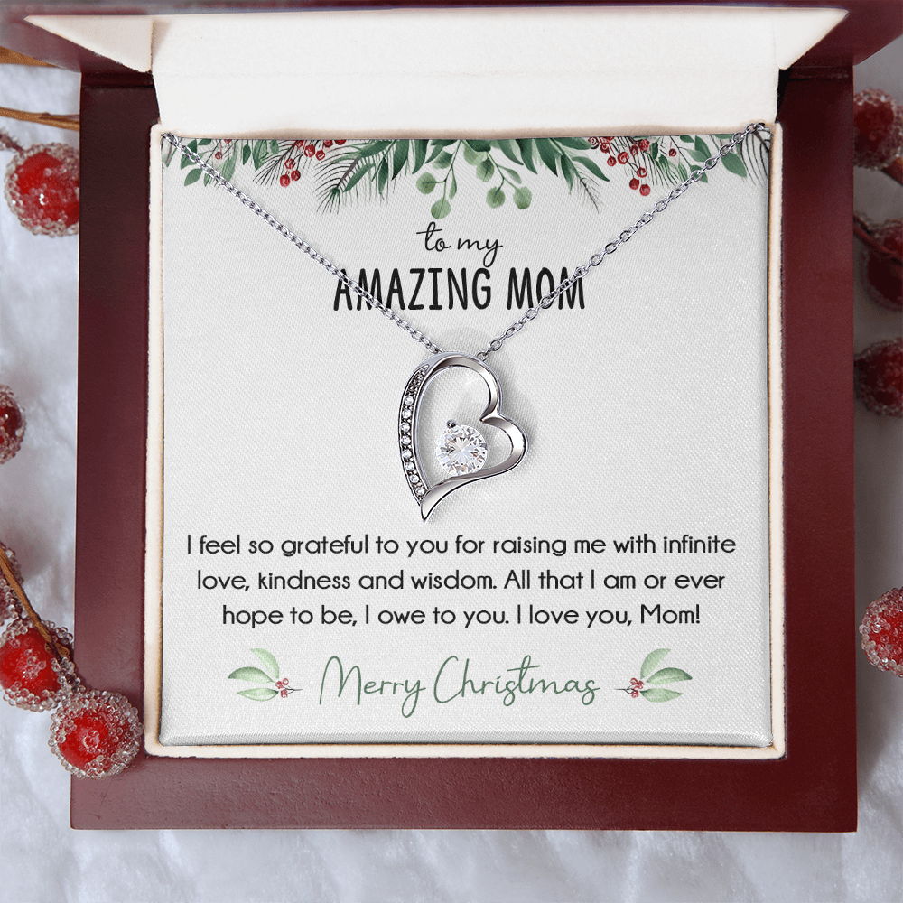To My Amazing Mom Christmas Gift-Forever Love  neacklace-"All That I Am, I Owe To You" Mom Gift