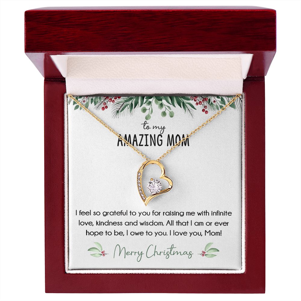 To My Amazing Mom Christmas Gift-Forever Love  neacklace-"All That I Am, I Owe To You" Mom Gift