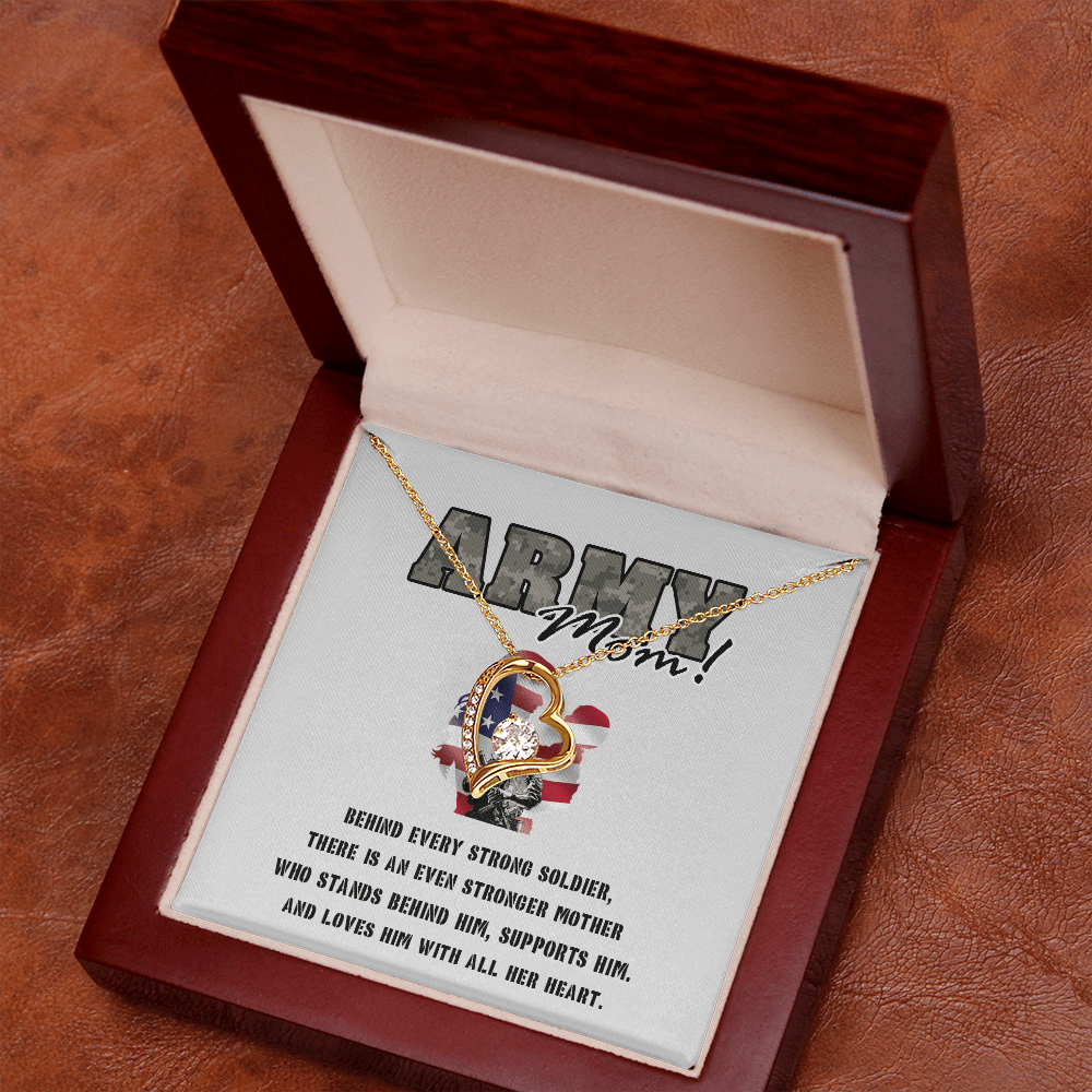 To My Army Mom -Forever love  Necklace-Behind Every Strong Soldier