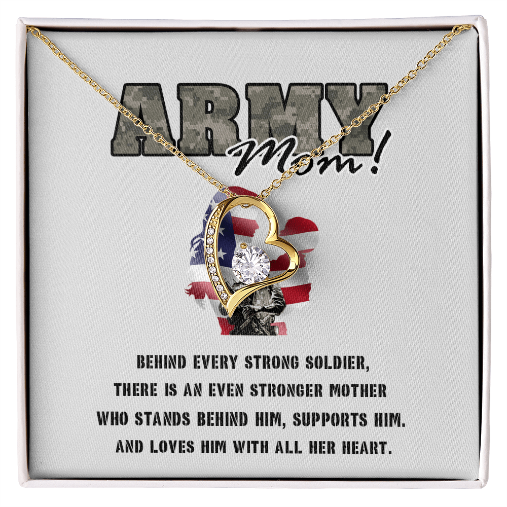 To My Army Mom -Forever love  Necklace-Behind Every Strong Soldier