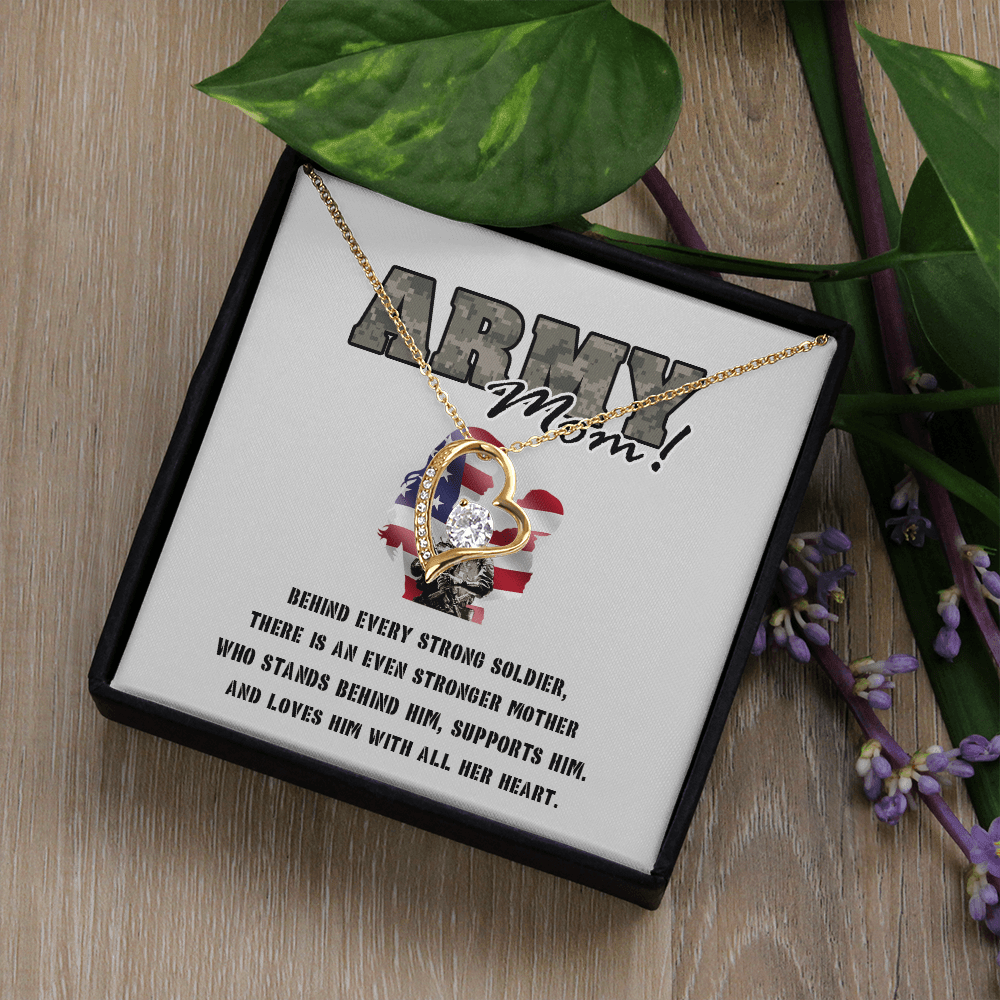 To My Army Mom -Forever love  Necklace-Behind Every Strong Soldier