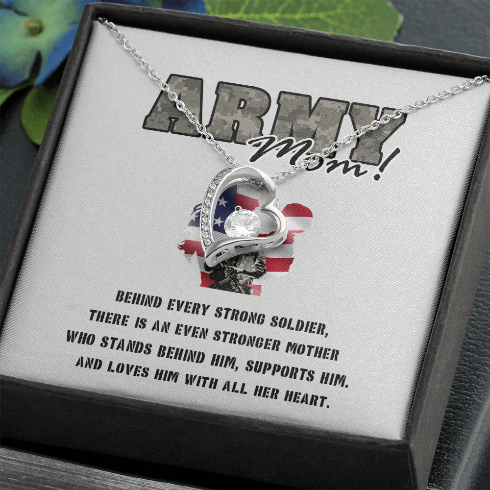 To My Army Mom -Forever love  Necklace-Behind Every Strong Soldier