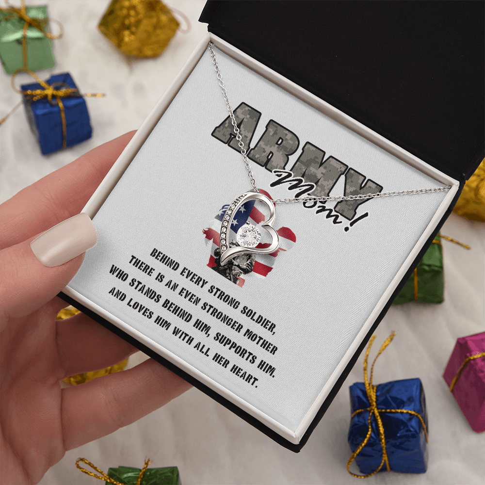 To My Army Mom -Forever love  Necklace-Behind Every Strong Soldier