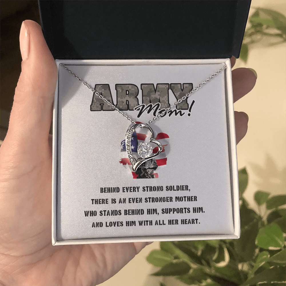 To My Army Mom -Forever love  Necklace-Behind Every Strong Soldier
