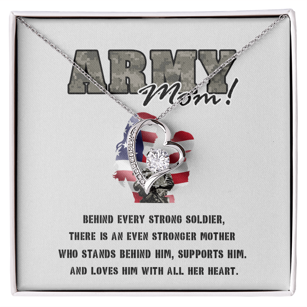 To My Army Mom -Forever love  Necklace-Behind Every Strong Soldier
