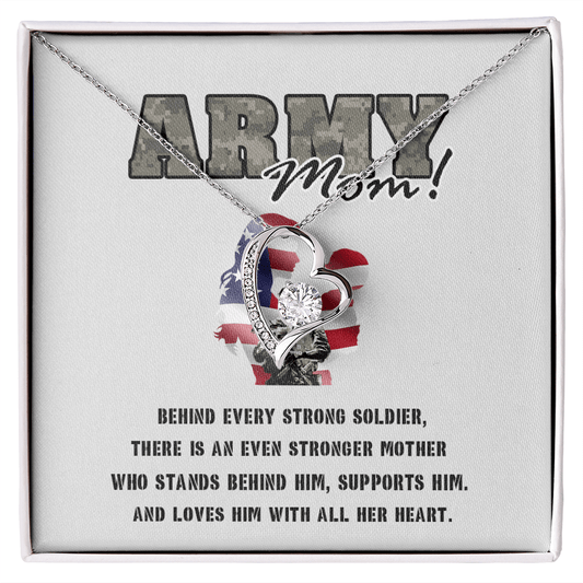 To My Army Mom -Forever love  Necklace-Behind Every Strong Soldier