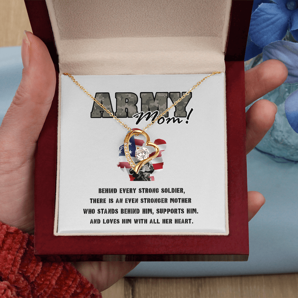 To My Army Mom -Forever love  Necklace-Behind Every Strong Soldier