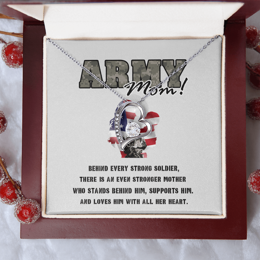 To My Army Mom -Forever love  Necklace-Behind Every Strong Soldier