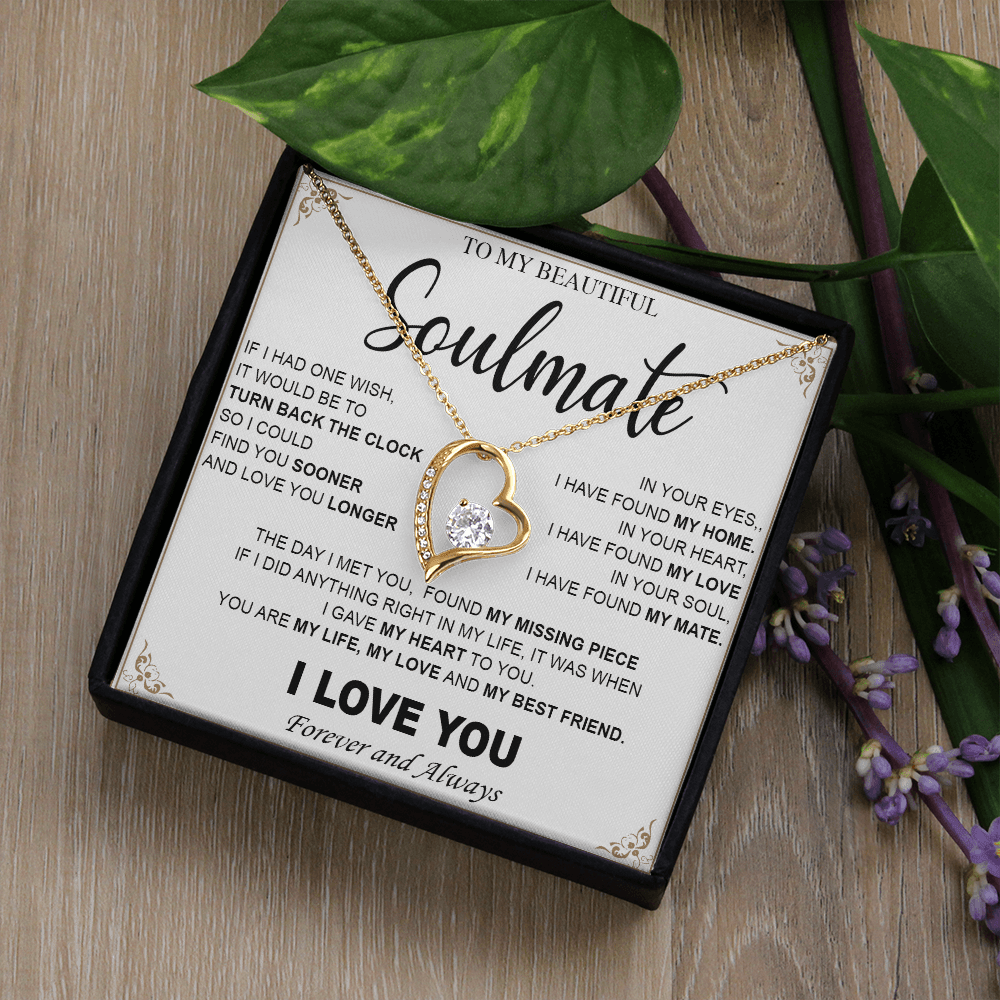 To My Beautiful Soulmate-Forever love  Necklace-My Heart, My Love, My Mate