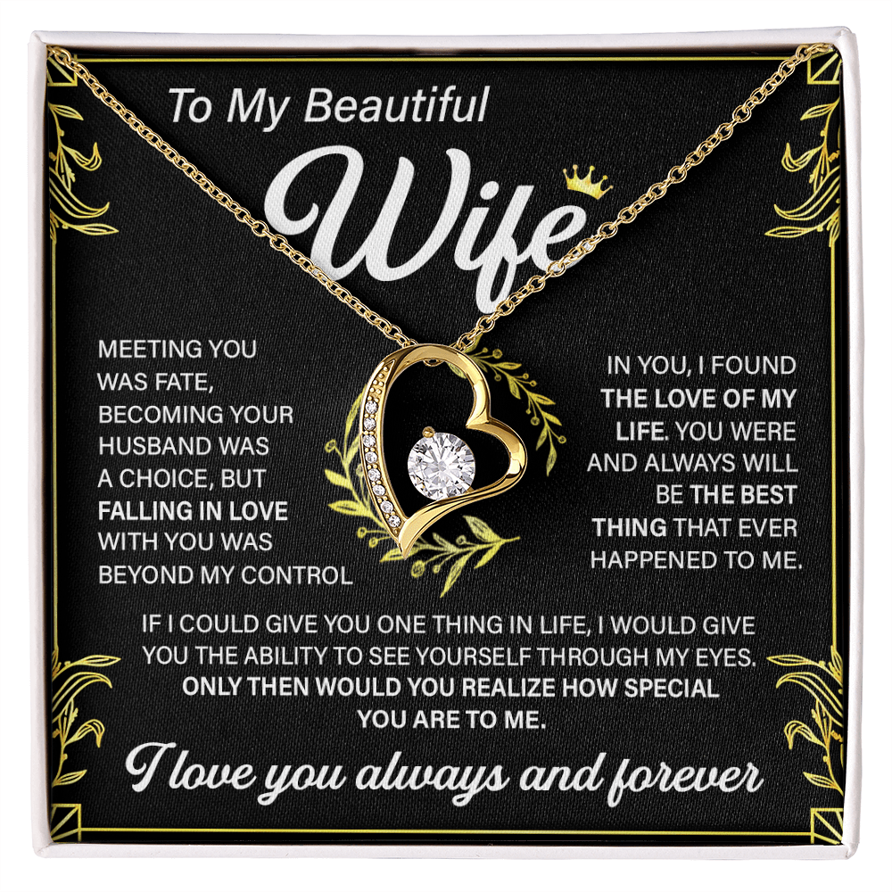 To My Beautiful Wife-Forever love  Necklace-"Love of My Life"