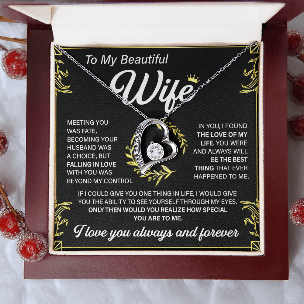 To My Beautiful Wife-Forever love  Necklace-"Love of My Life"