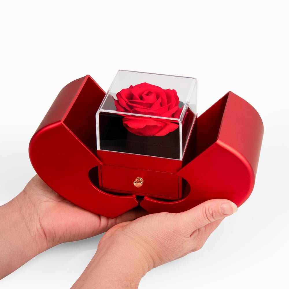 To My Love Forever Heart Necklace in Rotating Rose Box - Romantic Gift from Husband