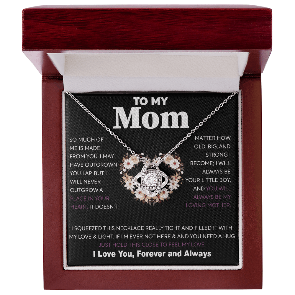To My Mom Gift from Son - "Always Your Little Boy" - love knot neackce